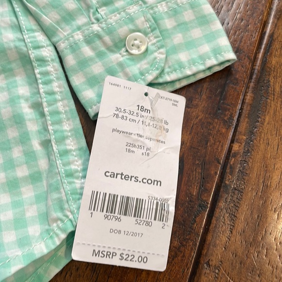 Carter's Gingham NWT  button down shirt - Picture 6 of 10